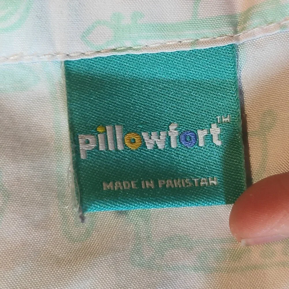 Pillowfort Music Instrument Playful Practice Microfiber Flat Sheet Mint Green